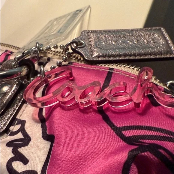 Coach Poppy Floral Tote - Pink, White, and Silver - Picture 11 of 11